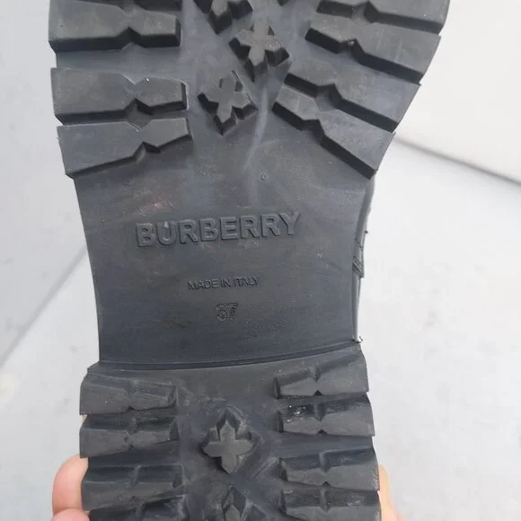 Burberry Check Black Leather Chelsea Boot
